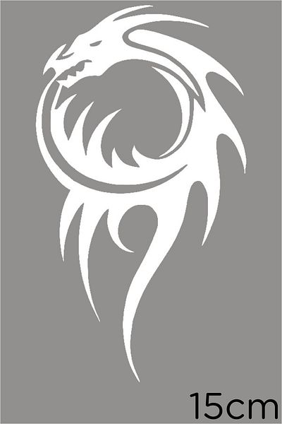 MIGNATIS Autocolant alb Dragon de foc - Autocarnivora, lipire de 15 cm