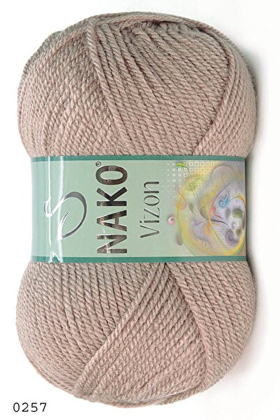 NAKO مينك 257 خيط حليب بني محبوك يدويًا