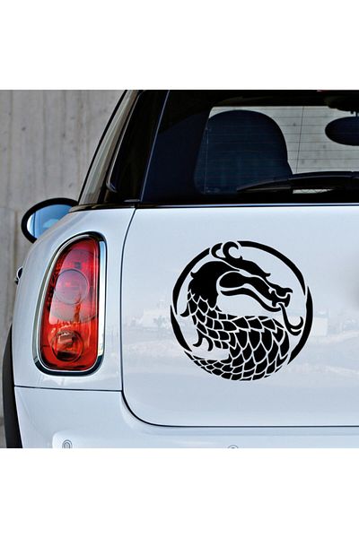 MIGNATIS Lipire autocolant Dragon cu Motiv în Cilindru 45cm - Negru
