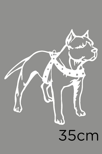 MIGNATIS Autocolant Bulldog Legat de Gât și Talie 35cm - Alb