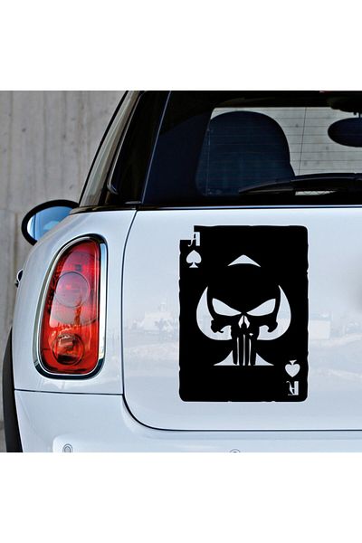 MIGNATIS Lipirea cărților de joc și autocolant Punisher 25cm - Negru