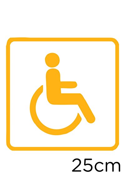 MIGNATIS Disabled Car And Disabled Men's Vehicle Sign Sticker 25cm - Yellow