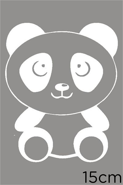 MIGNATIS Autocolant Panda drăguț așteptând așezat 15 cm - alb