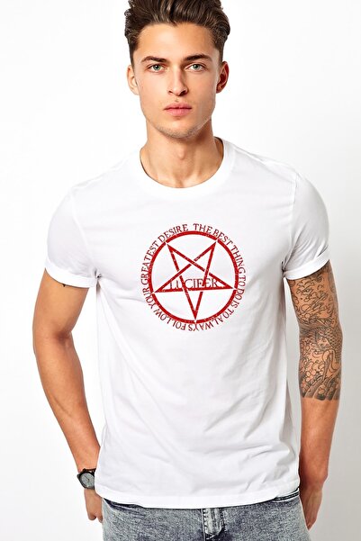 QIVI Lucifer The Best Thing Logo Štampano Bela muška Pleteno majica