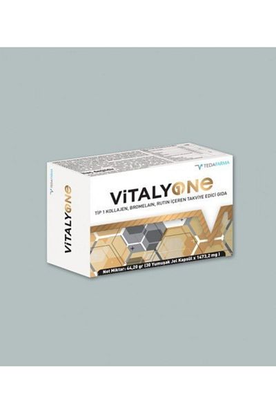 Tedafarma Vitaly One Type 1 - Food Supplement Containing Collagen, Bromelain and Routine. 30 Soft Gel Capsules