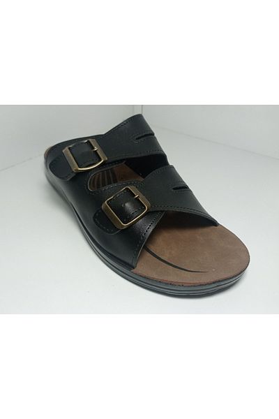 GEZER Men's Large Size Double Buckle Slippers