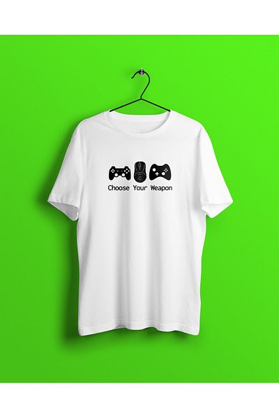 YEACHY Λευκό μπλουζάκι Gamer Printed