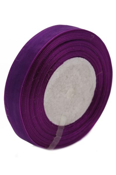 Lora Wedding Purple Color Organza Ribbon 50m 2cm