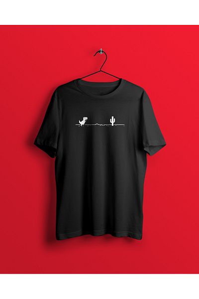 YEACHY Unisex Μαύρο μπλουζάκι Google Chrome No Internet Printed
