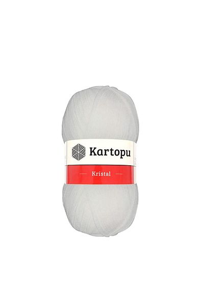 Kartopu كريستال K010 - 100 جرام من الألياف البيضاء المحبوكة يدويًا