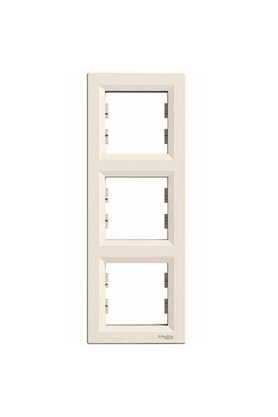 Schneider Electric Asfora 3-Piece Vertical Cerceve Cream Framed