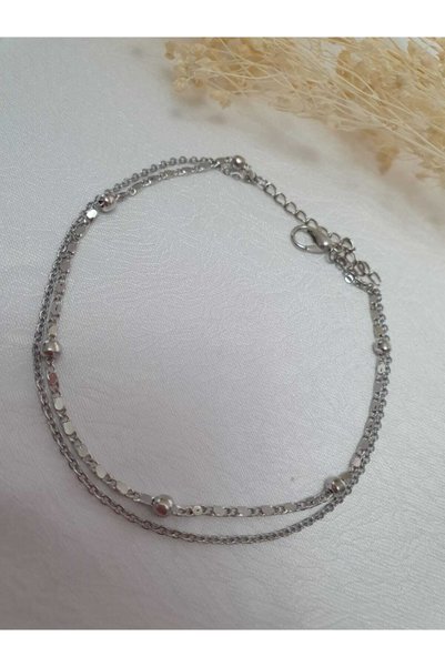 Jewel by Aila Multicolour Üç Zincirli Toplu Kadın Gümüş Halhal