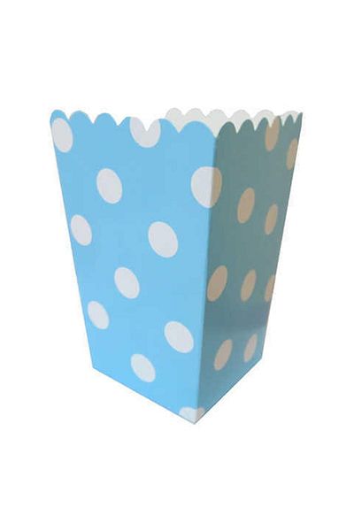 BÜYÜTEÇ KINA Blue Polka Dot Corn Chips Box - Pk:10, Kl:200, Width:8Cm, Length:11,5Cm