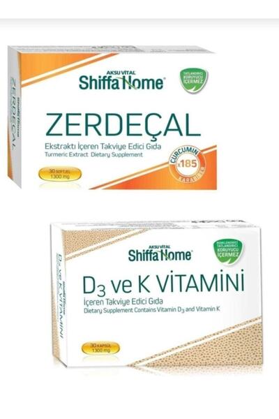 Shiffa Home Zerdeçal Curcumin Içeren Gıda Takviyesi 1300mg 30 Kapsül & D3 Ve ...