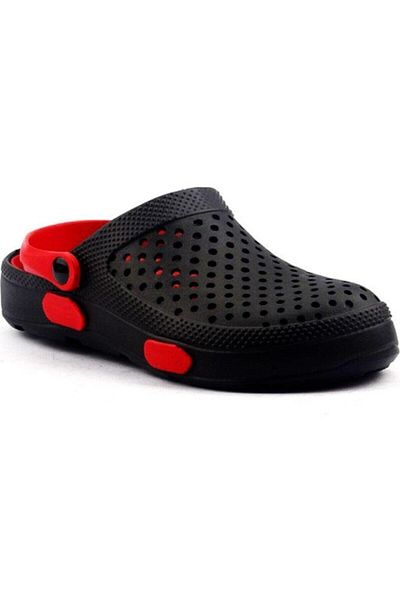 GEZER Unisex μαύρες κόκκινες παντόφλες 3149