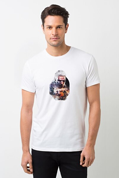QIVI The Witcher Smartphone Štampano Bela muška Pleteno majica T-shirt majica