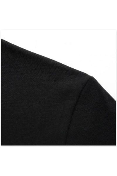 QIVI Zebra Printed Black Men's Knitted T-shirt