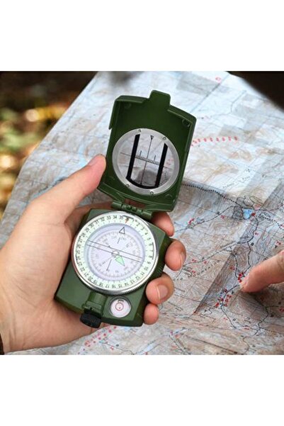 hitteknoloji Yeşil Fosforlu Ölçekli Avcı Dağcı Kampçı Pusulası