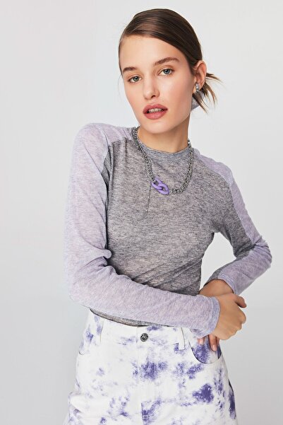 Twist Sweater - Gray - Fitted