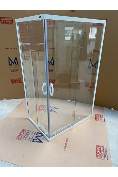 Blackline Beyaz Köşe100x100 5 Mm Temperli Şeffaf Cam Duşakabin H: 190