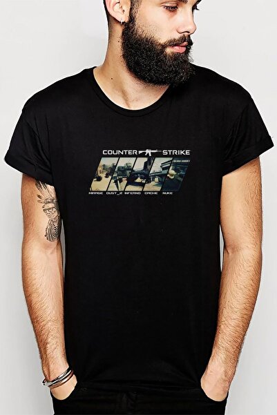 QIVI CS GO 3 Counter Strike Štampano Crna muška Pleteno majica T-shirt majica