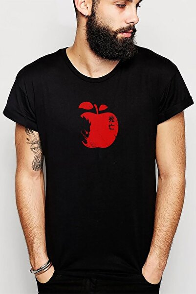 QIVI Apple Of The Death Death Note cu imprimeu negru tricou tricotat pentru b...