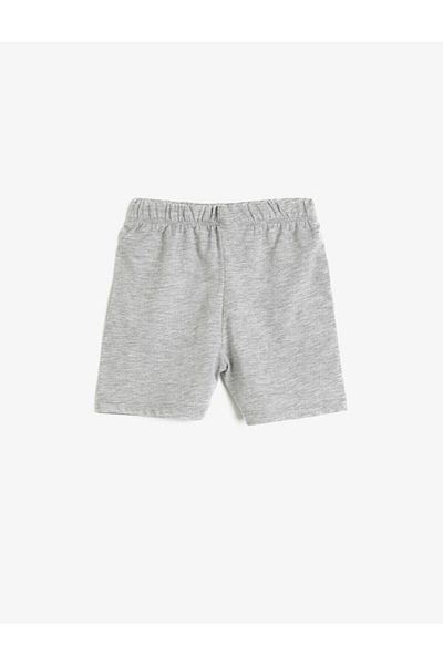 Koton Baby Boy Unisex Baby Gray Embroidered Shorts