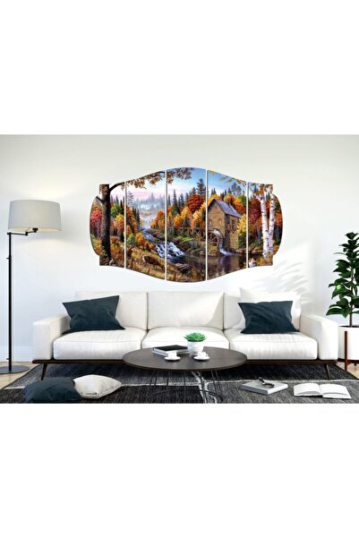 Genel Markalar Geyikler Su Değirmeni Orman Mdf Tablo