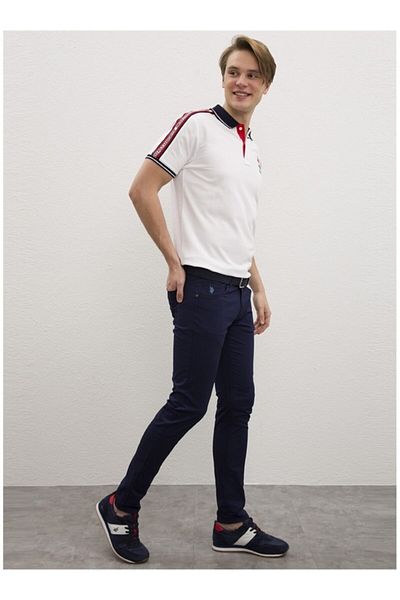 U.S. Polo Assn. Men's Navy Blue Slim Fit Trousers