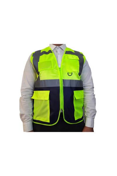 HanedanAvm Reflektörlü Cepli Askılı Mühendis Tip Ikaz Yeleği