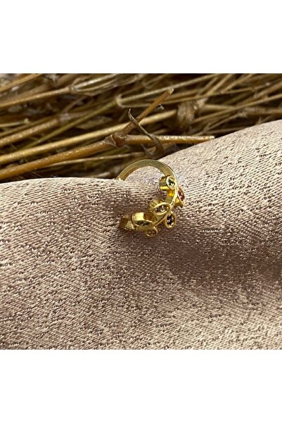 Markiz Takı Renkli Yaprak Kıkırdak Küpe