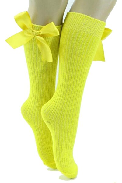 ÖZDEMİR Women's Yellow Ribbon Scented Knee Socks