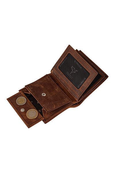 Garbalia Мъжки портфейл от светлокафява кожа с отделение за монети