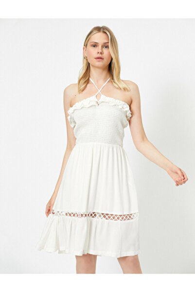 Koton Women's White Sleeveless Dress