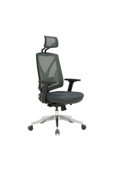 Uzay Ofis Bello Bel Destekli Müdür Koltuğu - Alüminyum Ayak - Ayarlı Kolçak -...