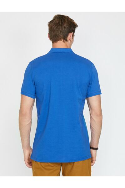 Koton Modré pánské tričko Ss Polo 9YAM11954LK