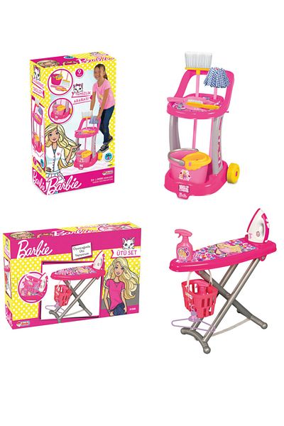 DEDE Barbie Cleaning Trolley + Barbie Iron Set