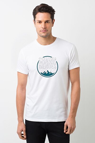 QIVI Shawn Mendes Mountain Štampano bela muška Pleteno majica