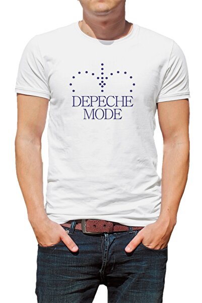 QIVI Depeche Mode Štampano bela muška Pleteno majica