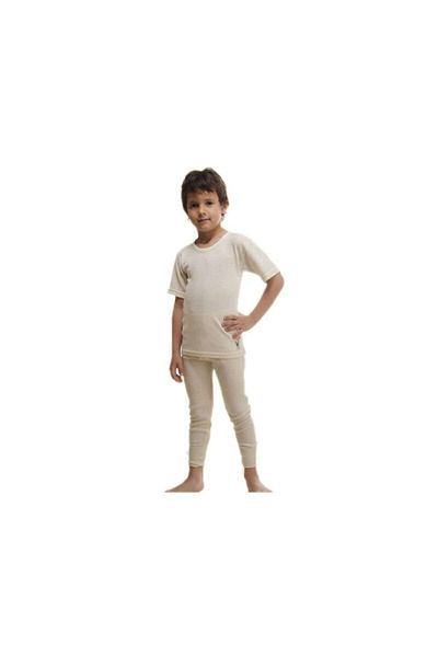 Hasyün Unisex Children's Long Wool Frost Wool Underwear Woolmark Certified Ekoteks Certificated