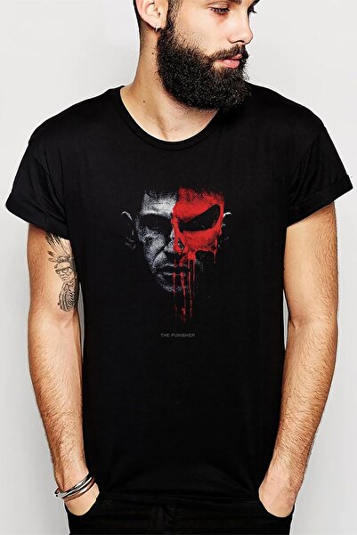 QIVI The Punisher Štampano crna muška Pleteno majica