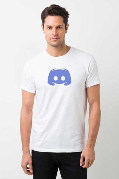 QIVI Logo ikone Discord Štampano Bela muška Pleteno majica