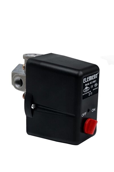 Element Kompresör Basınç Şalteri 4-16 Bar Tahliyeli Üç Yollu Trifaze 1/4 Bağlantılı