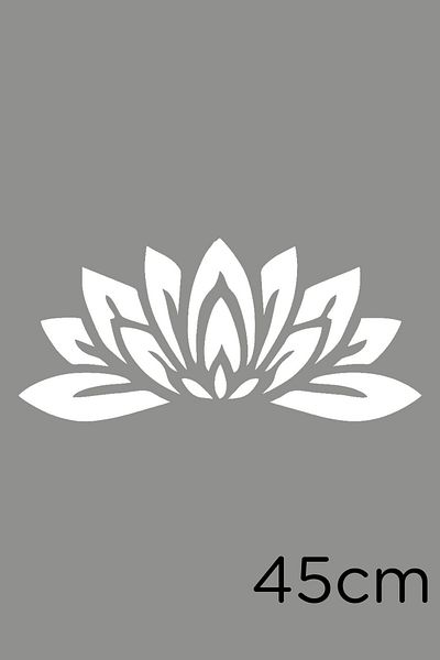 MIGNATIS Autocolant cu flori de lotus alb de 45 cm - lipire cu frunze mari late