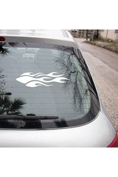 MIGNATIS 2 bucăți autocolante pentru efect de foc pentru partea stângă și dreaptă 45 cm - alb