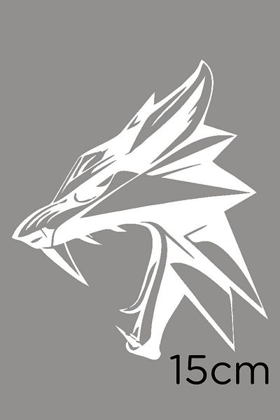 New Jargon Autocolant cu vedere laterală Angry Wolf Fox 15cm - Alb