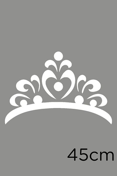 MIGNATIS Autocolant Coroana Printesa In Forma De Floare Lipire 45 Cm - Alb