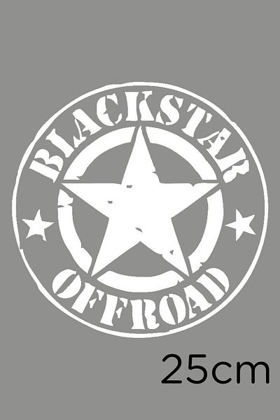 New Jargon Autocolant Army Star Black Star Offroad 25cm - Alb cu efect