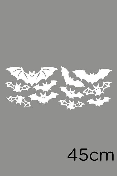 MIGNATIS Autocolant de perete Little and Big Bat Swarm 45 Cm - Alb