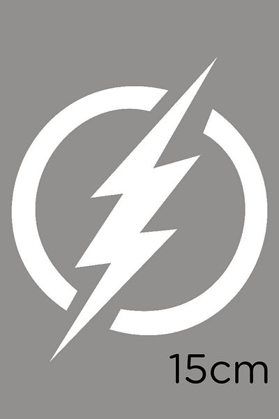 New Jargon Autocolant cu pictogramă Lightning Bolt 15cm - Alb